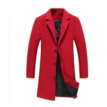 Autumn And Winter New Mens Solid Color Casual Business Woolen Coats - Image 7