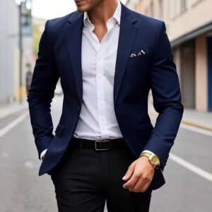 European-size Youth Business-Casual Color-Block Suit
