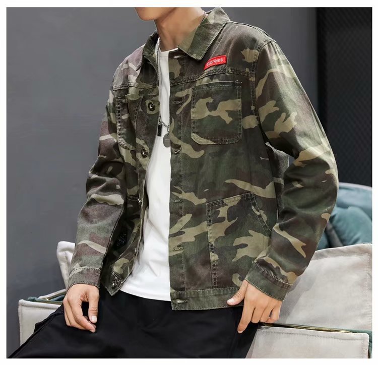 Men's Fashion Camouflage Polo Collar Jacket - Image 2