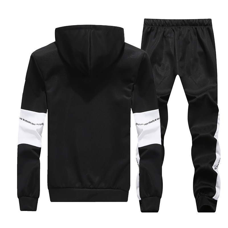 Hooded stripe letter sports suit - Image 4
