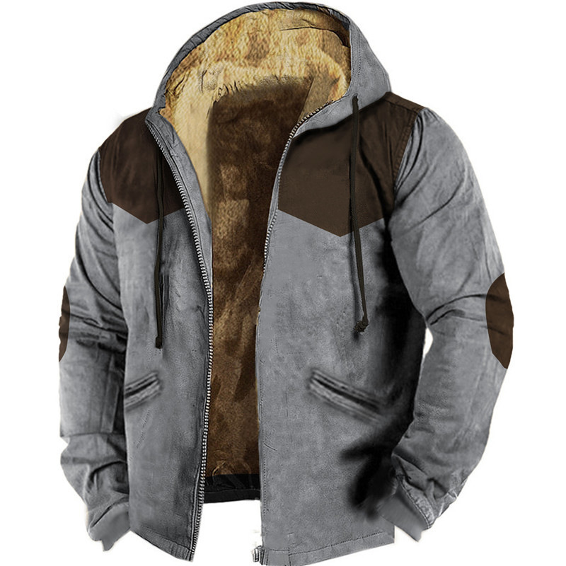 3D Printed Hood Lining Cotton-padded Jacket - Image 3