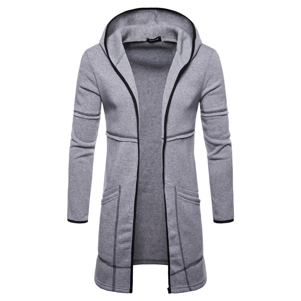 Men's High Street Mid-length Large Pocket Hooded Cardigan - Image 2