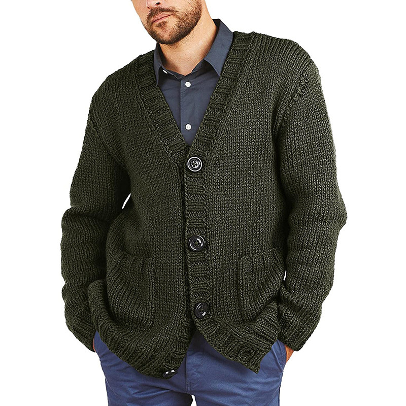 Thickened Long-Sleeved Slim Brown Lapel Cardigan Jacket - Image 10