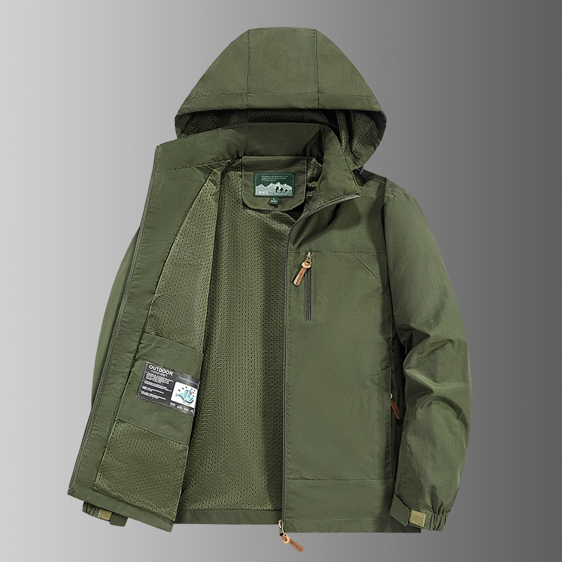Fashionable Hooded Windproof Jacket For Men - Image 6