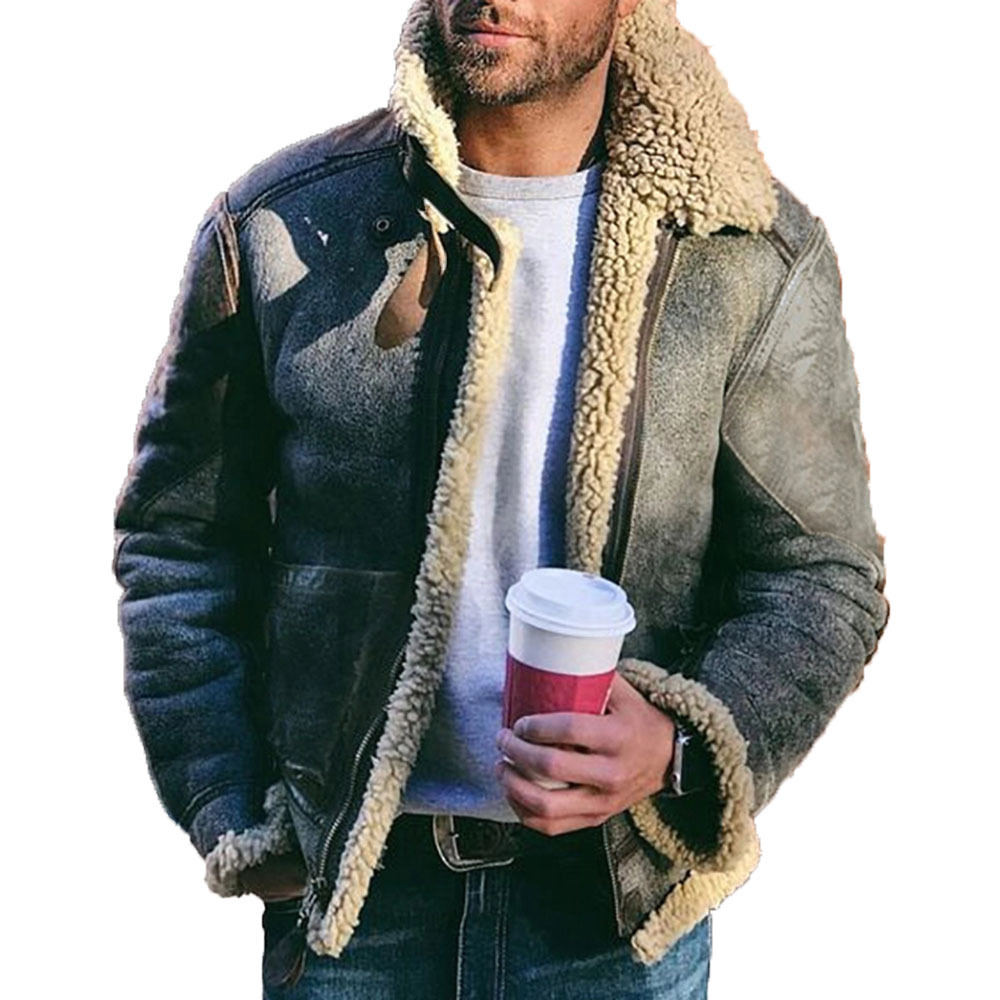Men's faux leather velvet jacket - Image 7