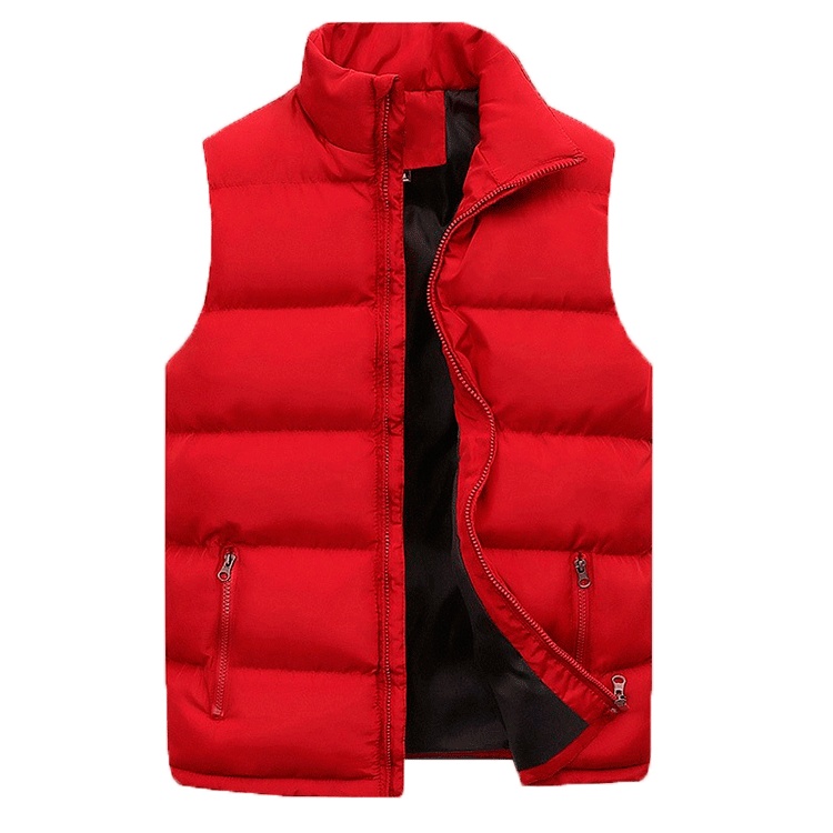 Men's Cotton Padded Clothing Vest Casual Warm Cotton-padded Coat Cotton Vest Sleeveless Vest - Image 4