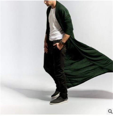 Slim Long Trench Coat Casual Fashion Solid Color Men'S Top - Image 5