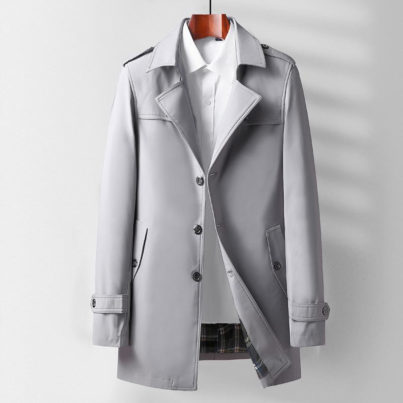 Mid-length Lapel Casual Fashionable Versatile Trench Coat For Young And Middle-aged - Image 4
