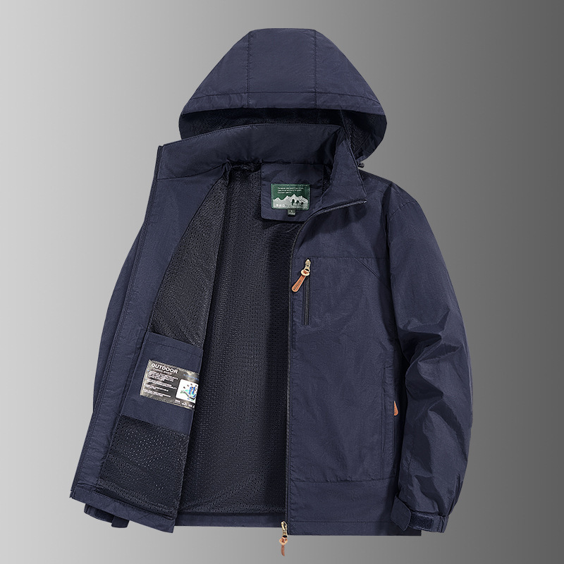 Fashionable Hooded Windproof Jacket For Men - Image 8
