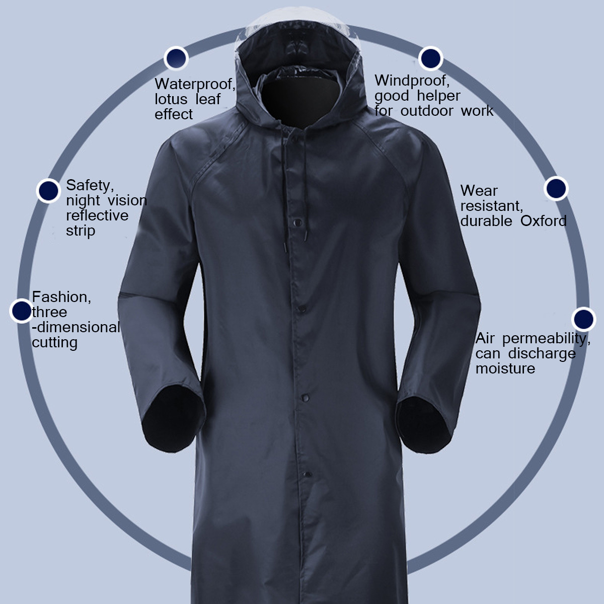 Long Raincoat, Labor Protection, Environmental Sanitation And Security Patrol Duty Raincoat - Image 6