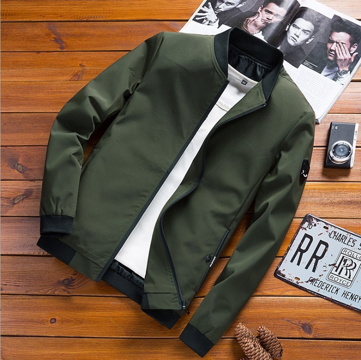 Spring And Autumn Korean Slim-fit Solid Color Coat Men's Jacket - Image 4