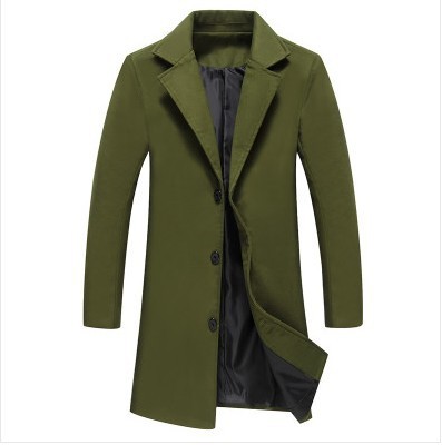 Autumn And Winter New Mens Solid Color Casual Business Woolen Coats - Image 4