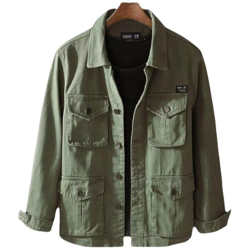 Heavyweight Washed Denim Trendy Street-style Casual Workwear Jacket - Image 3