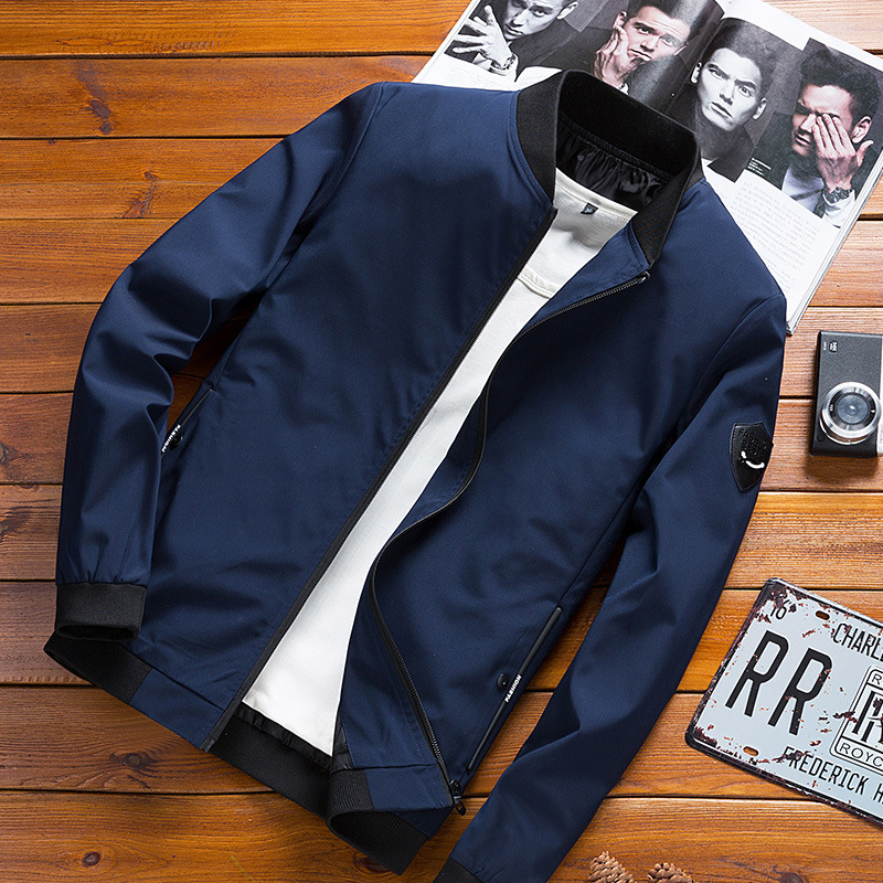 Spring And Autumn Korean Slim-fit Solid Color Coat Men's Jacket - Image 3