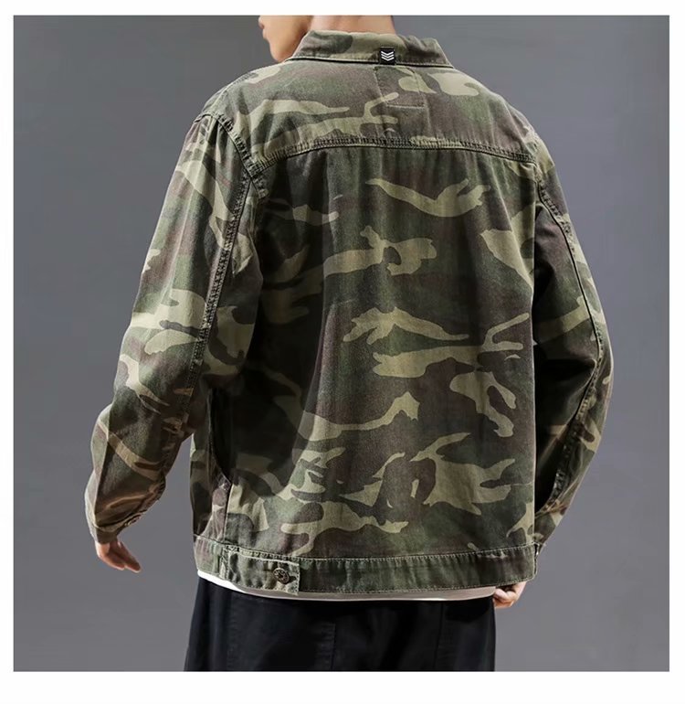 Men's Fashion Camouflage Polo Collar Jacket - Image 5