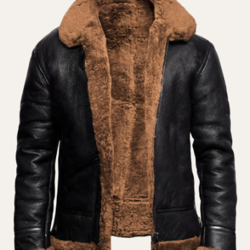 Men's Leather-fur One-piece Lapel Winter Cold-proof Leather Jacke - Image 4