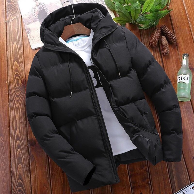 Men's Loose Short Hooded Cotton Jacket - Image 4