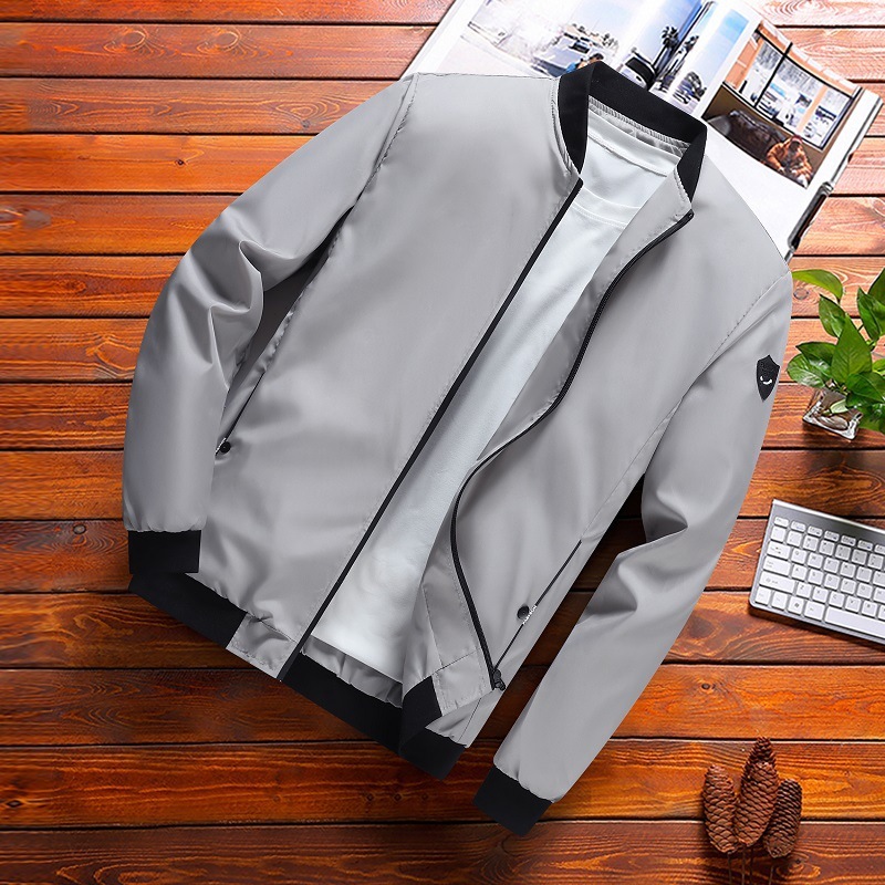 Spring And Autumn Korean Slim-fit Solid Color Coat Men's Jacket - Image 6