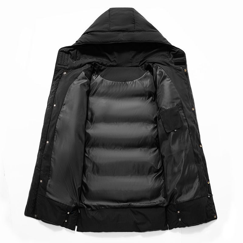 Plus Size Keep Warm Men's Thick Mid-length Cotton-padded Jacket - Image 10