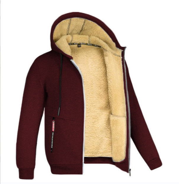 Lamb Fleece Thickened Sports Casual Thickened Hooded Jacket - Image 7