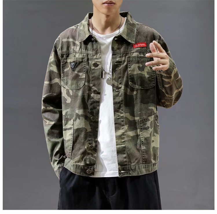 Men's Fashion Camouflage Polo Collar Jacket - Image 4