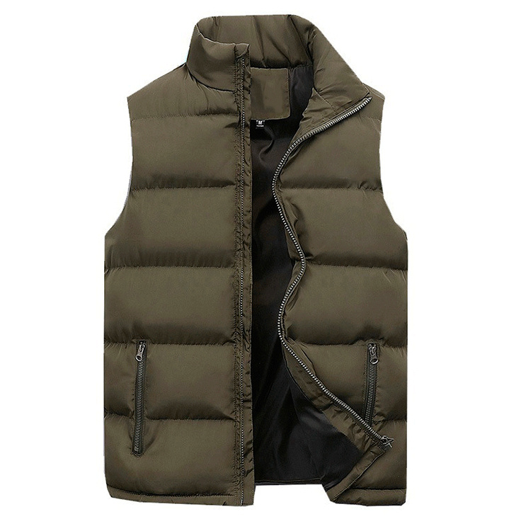 Men's Cotton Padded Clothing Vest Casual Warm Cotton-padded Coat Cotton Vest Sleeveless Vest - Image 3
