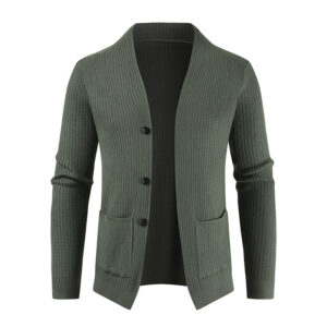 Men's Cardigan Jacket Long Sleeved Single Breasted Casual Sweater