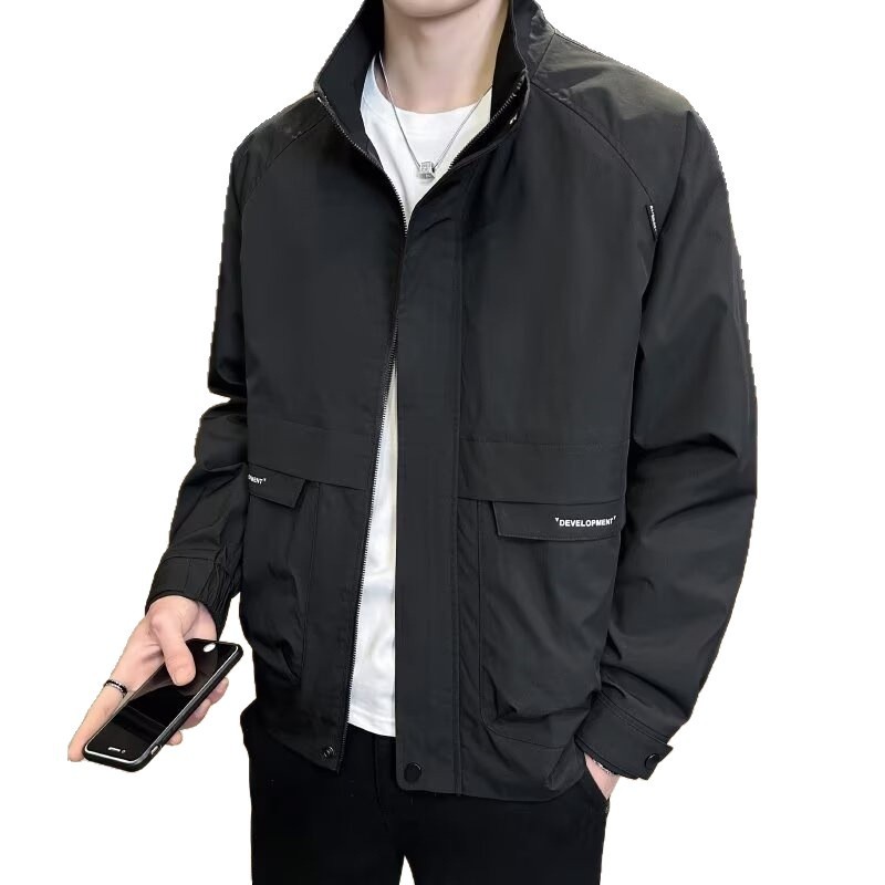 Mens Versatile Casual Jacket A Stylish And Handsome Stand-collar Jacket - Image 5