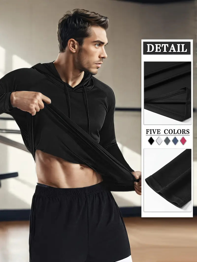 Moisture-wicking Quick-drying Fitness Apparel Long-sleeve Hooded Tophoodie - Image 4