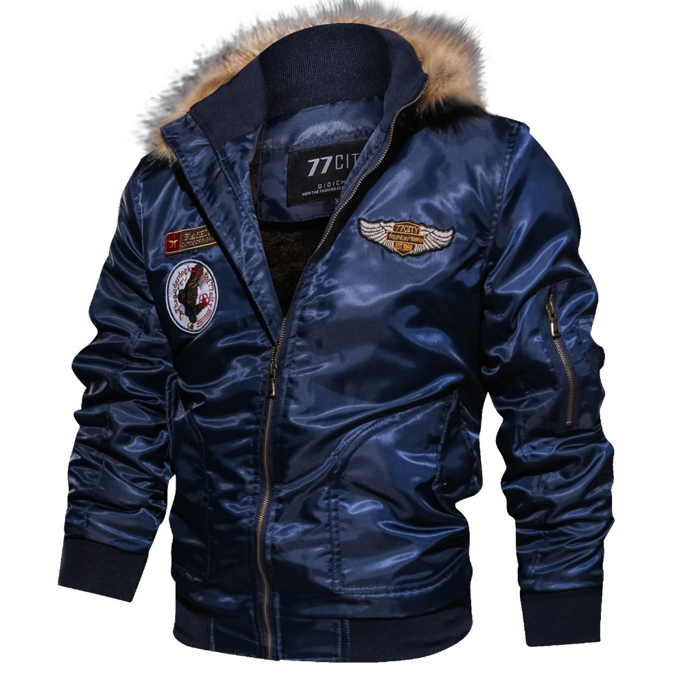 Men's Winter Flight Jacket Thickened Cotton Coat Air Force - Image 2