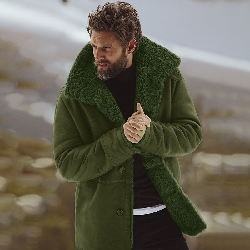 Warm mid-length men's coat - Image 5