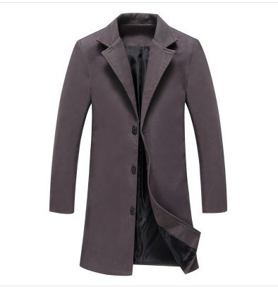 Autumn And Winter New Mens Solid Color Casual Business Woolen Coats - Image 2