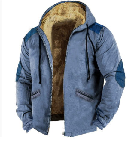 3D Printed Hood Lining Cotton-padded Jacket - Image 6