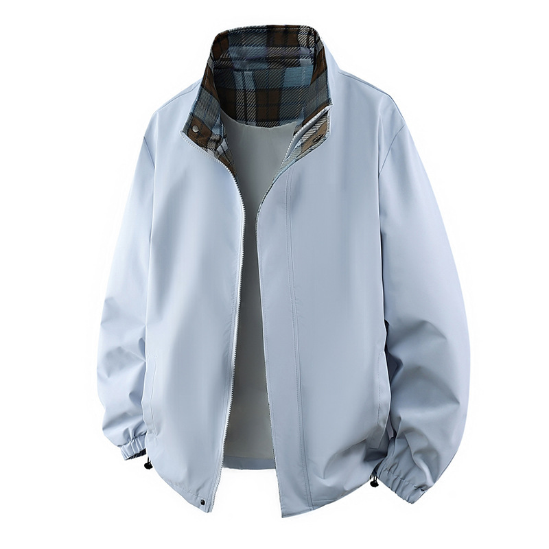 Men's Coat Workwear Stand Collar Jacket Pu Short Top - Image 4