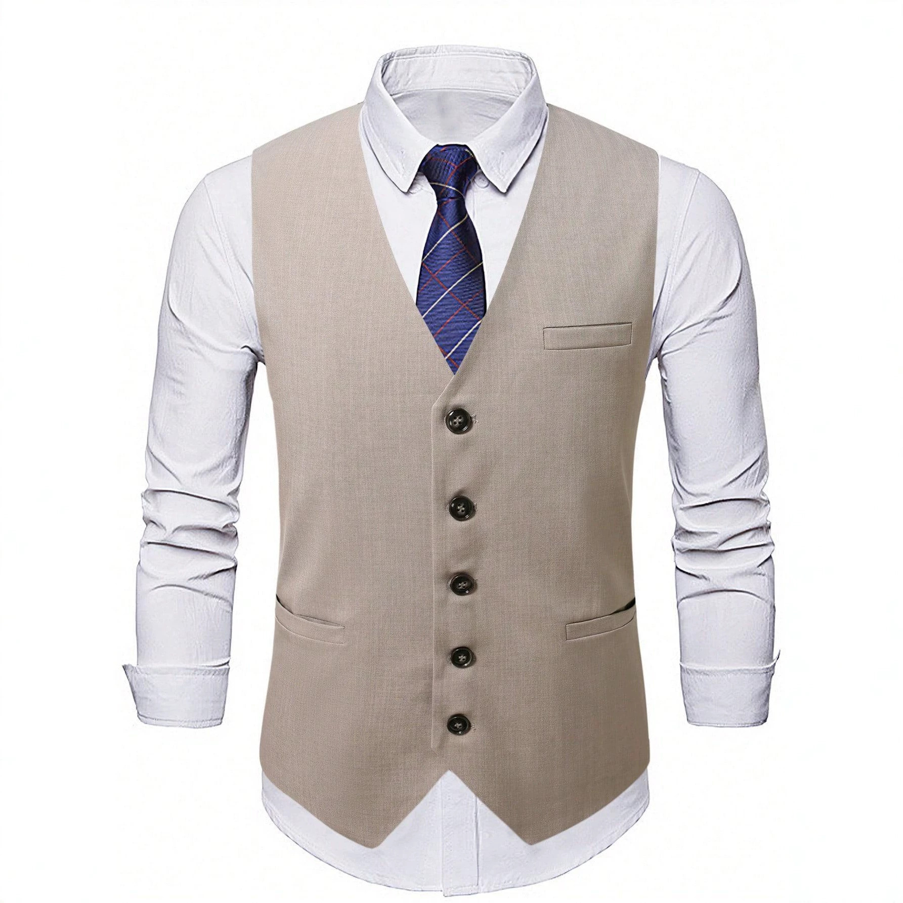Mens Light Business-Style V-Neck Suit Vest - Image 6