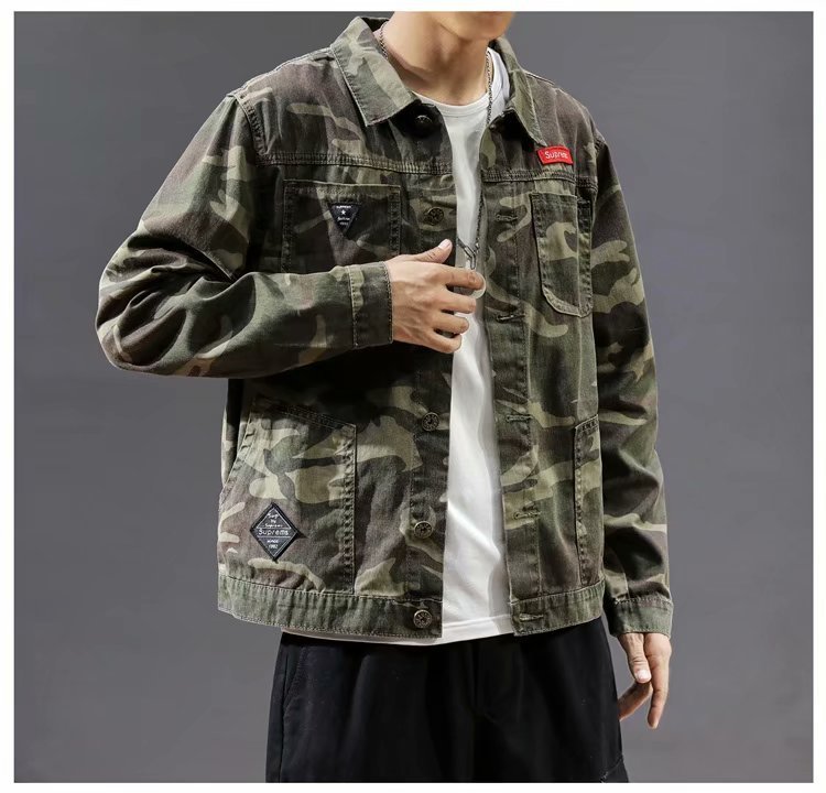 Men's Fashion Camouflage Polo Collar Jacket - Image 6