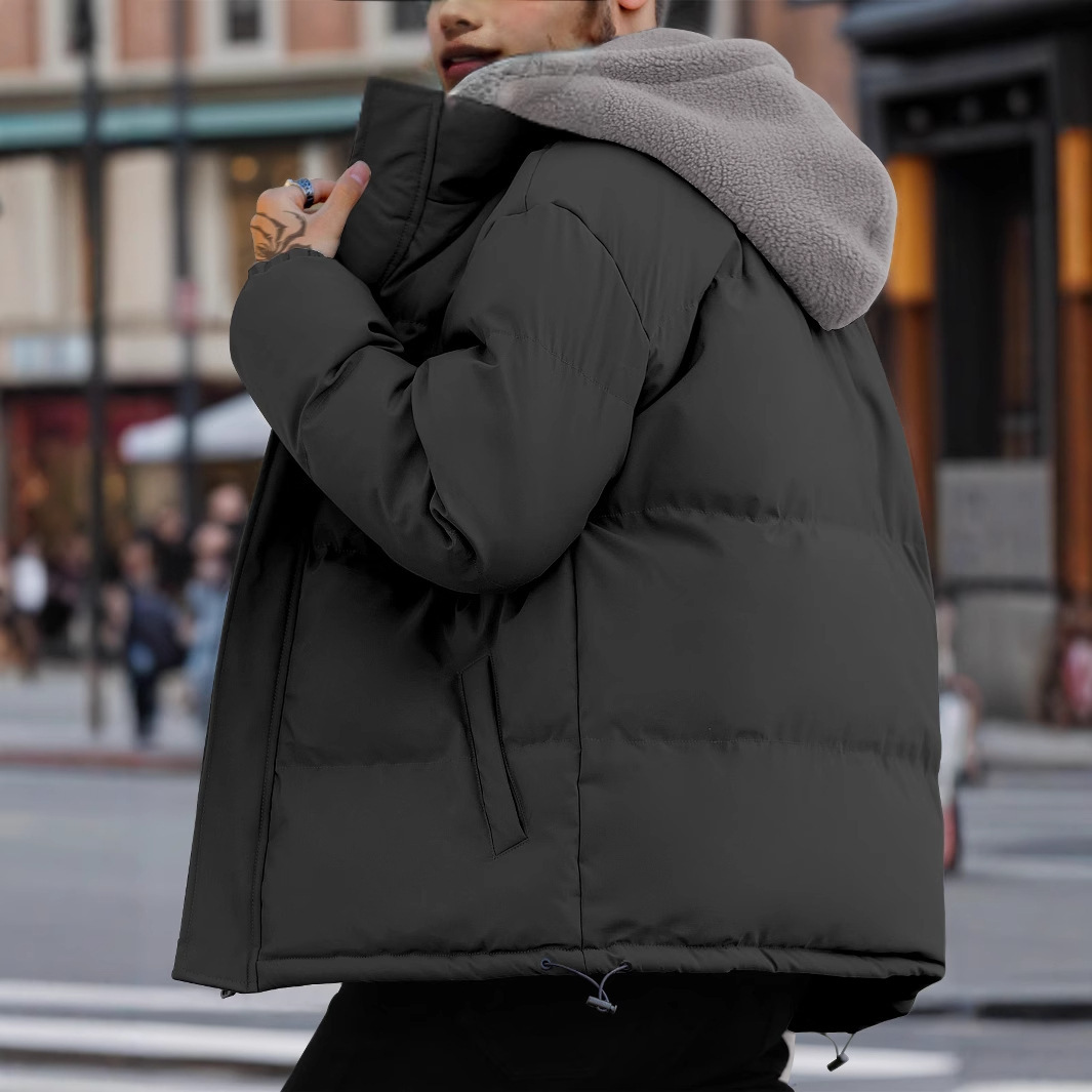 Men's Ski Thick Windproof Down Jacket Men's Fake 2-piece Cotton-padded Jacket - Image 4