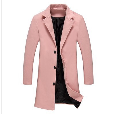 Autumn And Winter New Mens Solid Color Casual Business Woolen Coats - Image 9