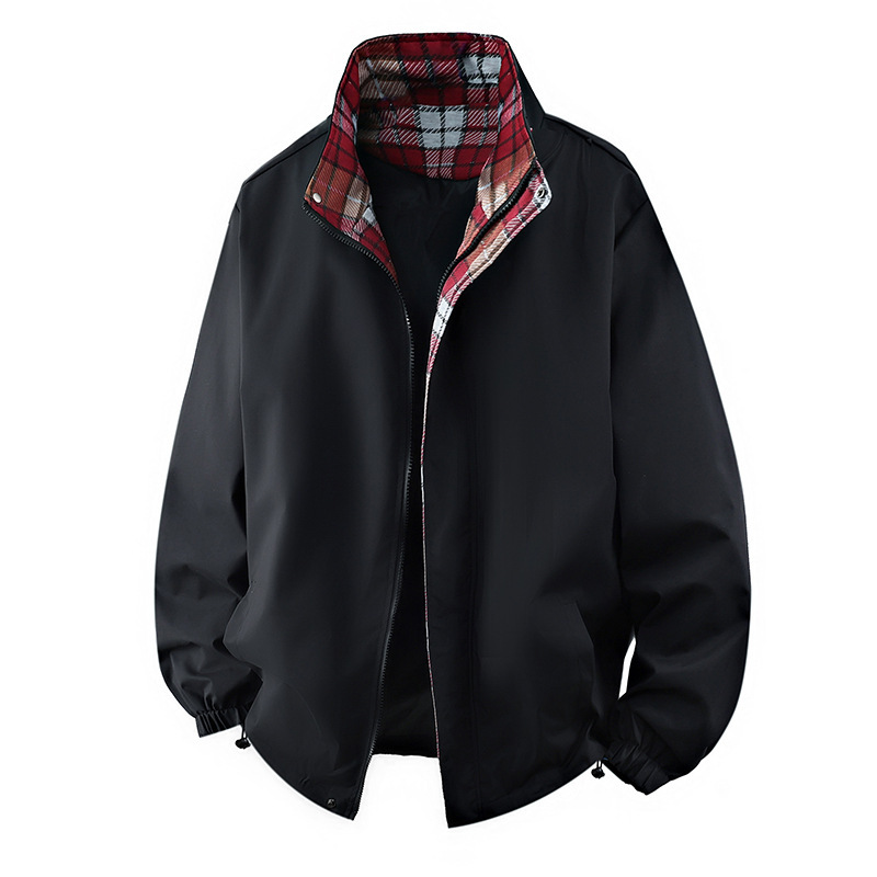 Men's Coat Workwear Stand Collar Jacket Pu Short Top - Image 5