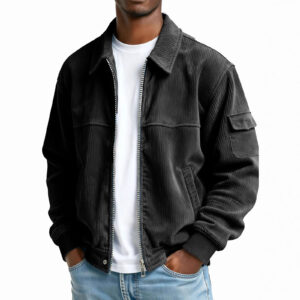 New Men's Retro Corduroy Fashion Casual Long Sleeve Pocket Jacket Men
