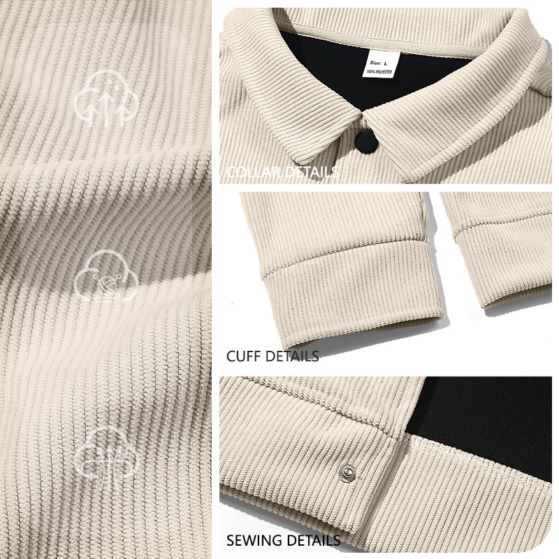 Mens Sporty Casual Jacket With A Lapel Long Sleeves And Pockets - Image 7