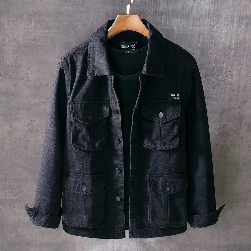 Heavyweight Washed Denim Trendy Street-style Casual Workwear Jacket - Image 4