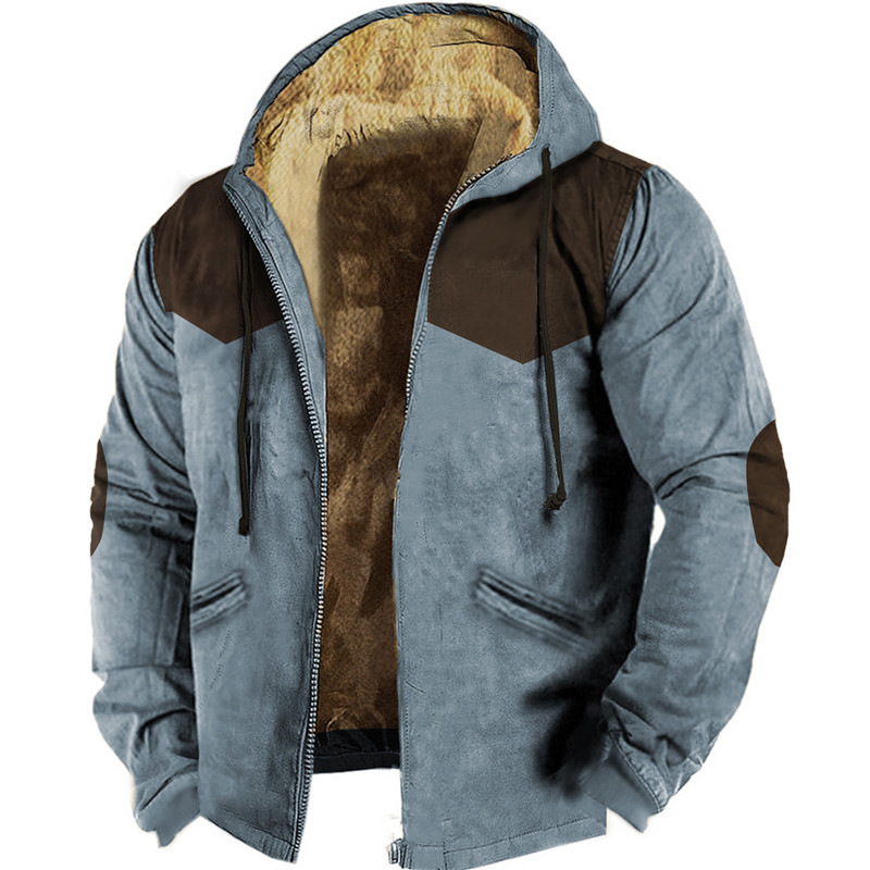 3D Printed Hood Lining Cotton-padded Jacket - Image 7