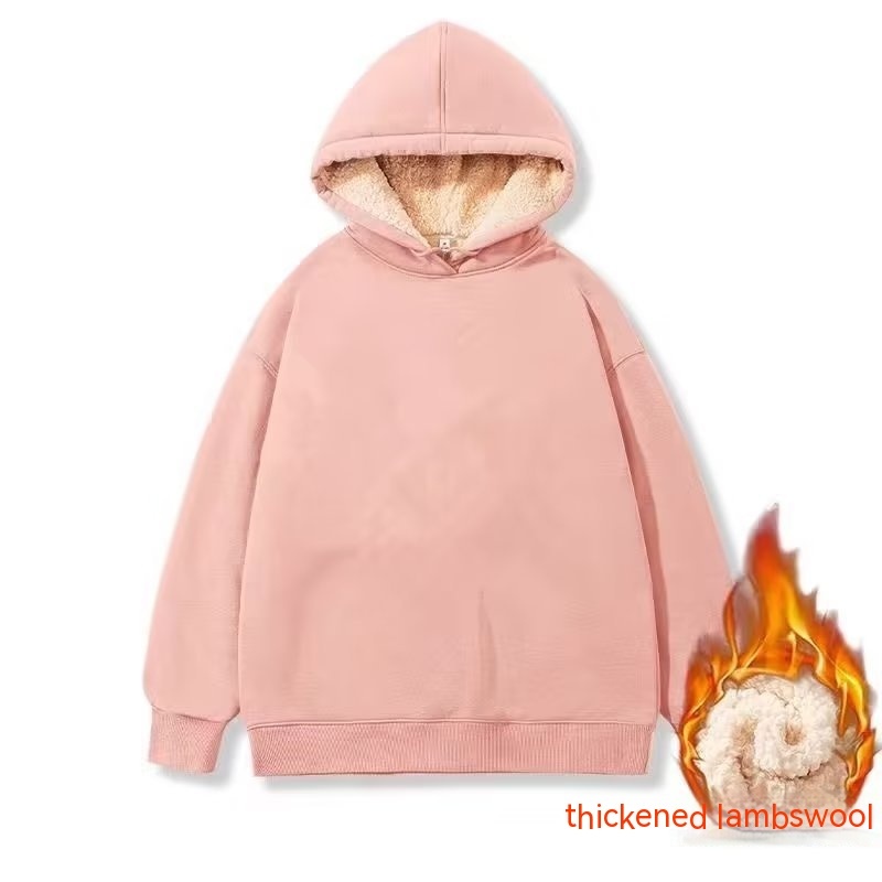 Men's Fleece Hoodie Winter Lined Padded Warm Keeping Loose Hooded Sweater - Image 2