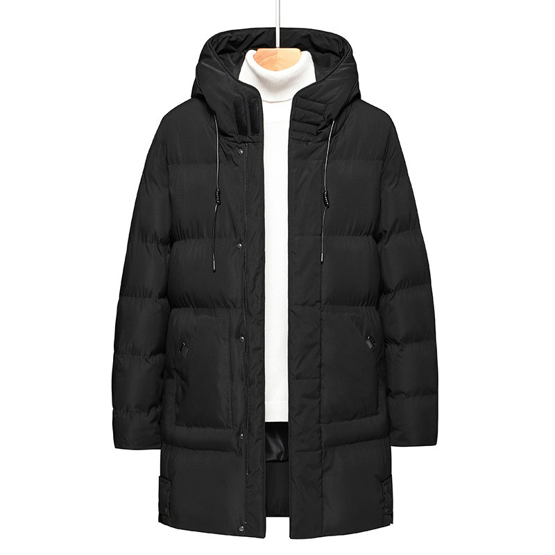 Plus Size Keep Warm Men's Thick Mid-length Cotton-padded Jacket - Image 4