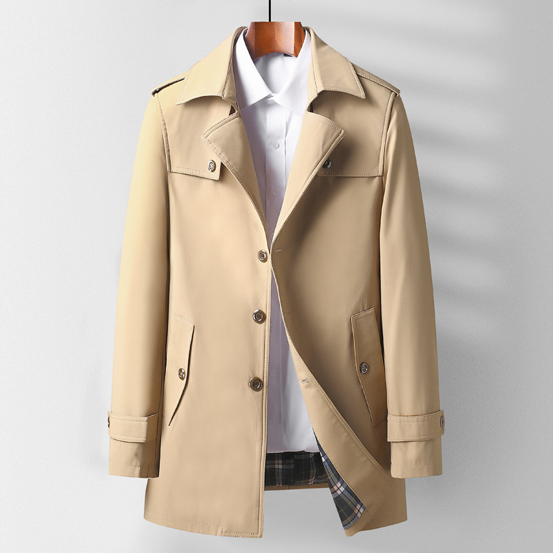 Mid-length Lapel Casual Fashionable Versatile Trench Coat For Young And Middle-aged - Image 2