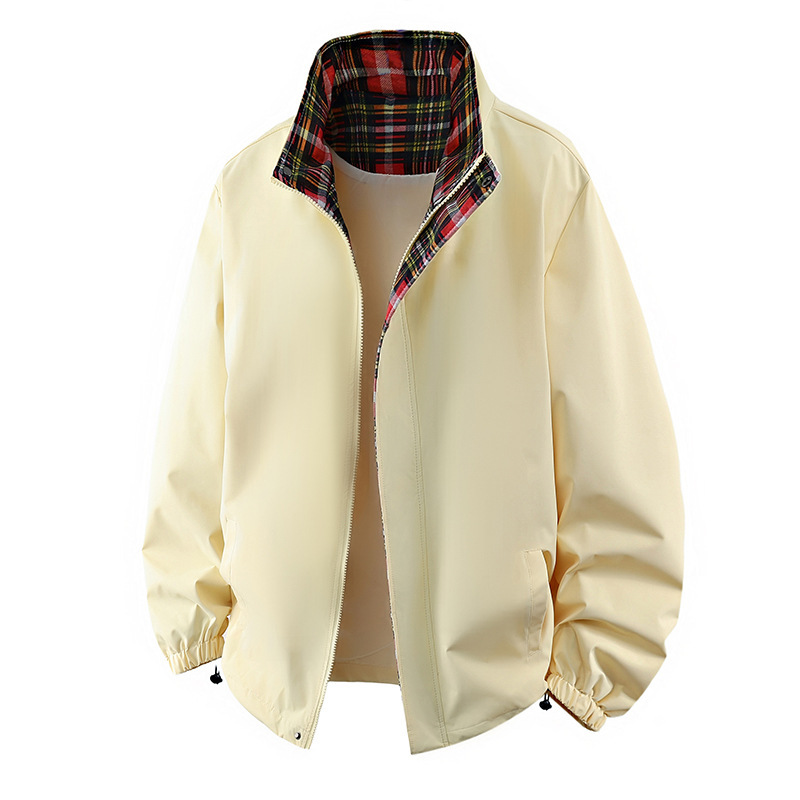 Men's Coat Workwear Stand Collar Jacket Pu Short Top - Image 3
