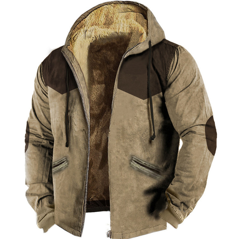 3D Printed Hood Lining Cotton-padded Jacket - Image 5