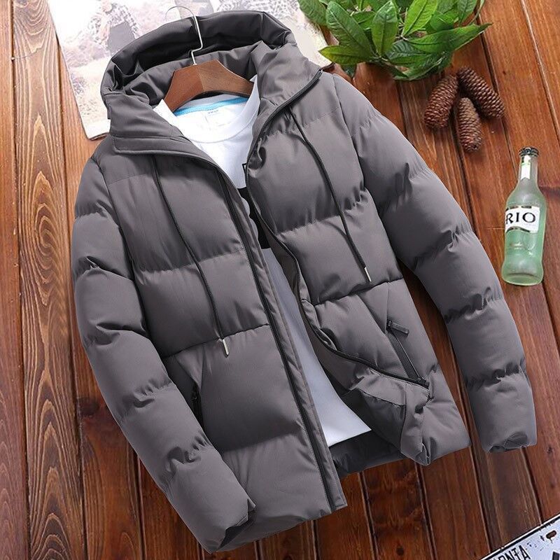 Men's Loose Short Hooded Cotton Jacket - Image 2