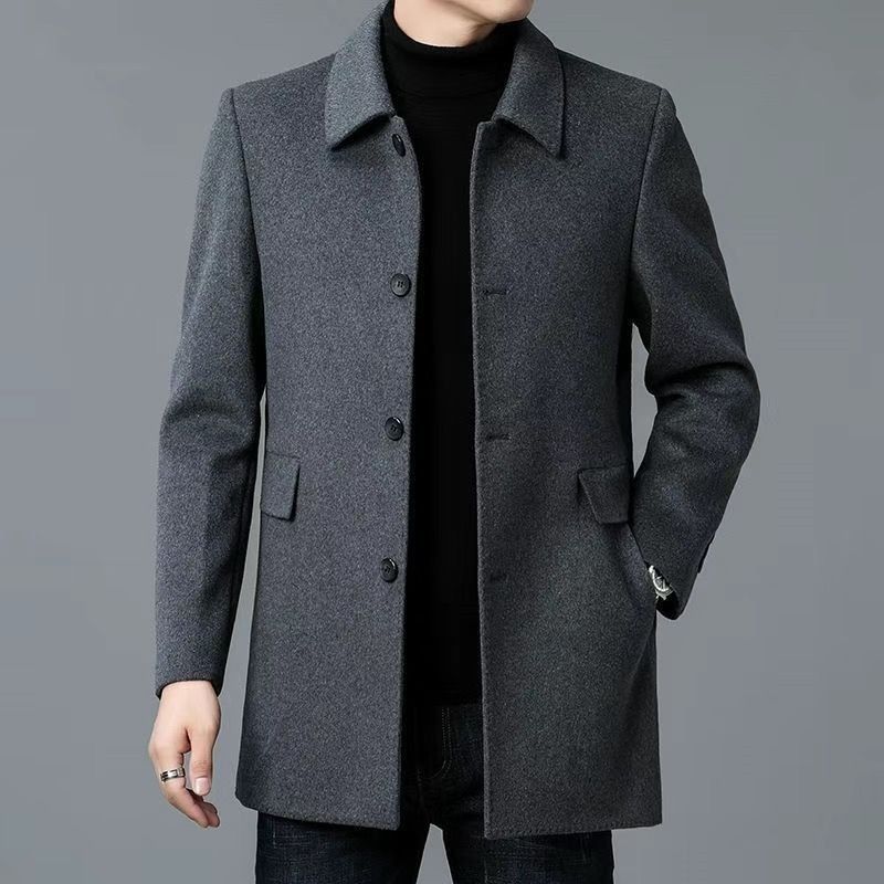 Men's Mid-length Double-sided Four-season Lapel Woolen Coat - Image 3
